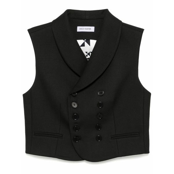 ディーチェ カヤック レディース コート アウター Double-breasted waistcoat Black|asty
