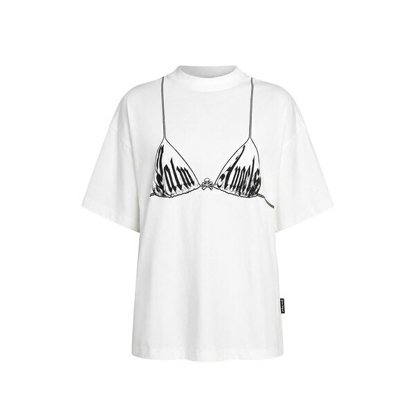 パーム・エンジェルス レディース Tシャツ トップス Bra loose crew-neck t-shirt White|asty