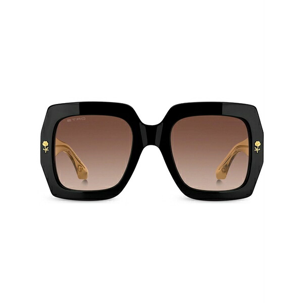 エトロ レディース サングラス&アイウェア アクセサリー Square-frame logo-plaque sunglasses Brown|asty