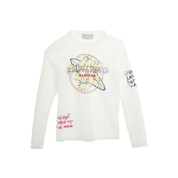 【送料無料】 エルマンノ フィレンツェ レディース Tシャツ トップス Tops White