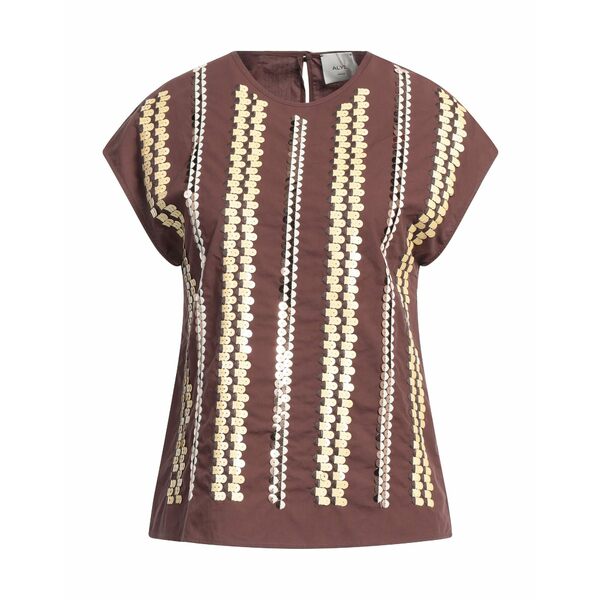 【送料無料】 アリジ レディース Tシャツ トップス Tops Brown