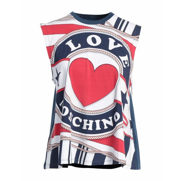 【送料無料】 モスキーノ レディース Tシャツ トップス Tops Blue|asty