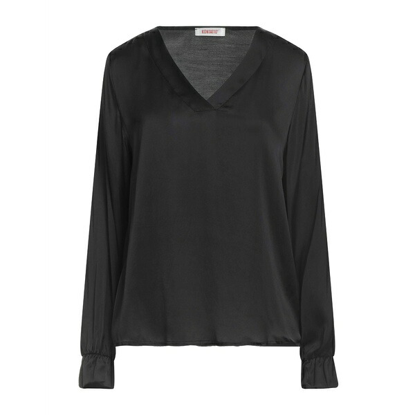 【送料無料】 コンタット レディース Tシャツ トップス Tops Black｜asty