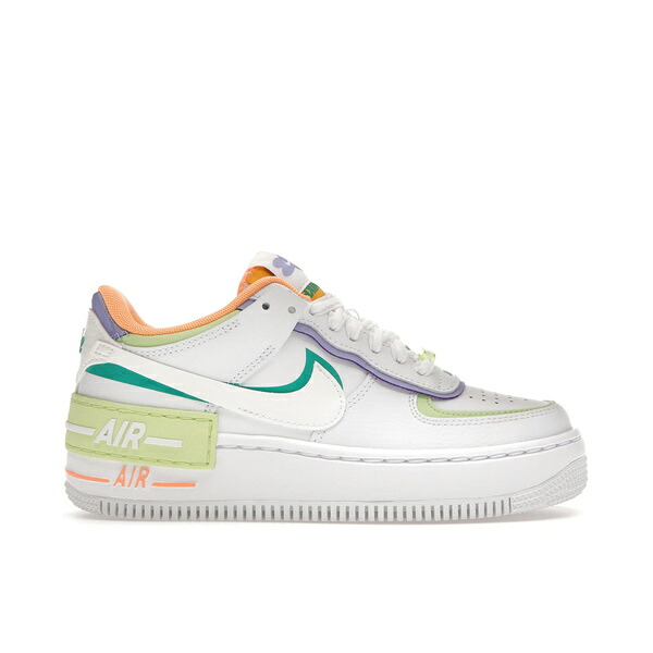 Nike ナイキ レディース スニーカー 【Nike Air Force 1 Low Shadow White Peach Cream Lime (Women's)】 サイズ US_8(25.0cm) White/Peach Cream/Light Liquid Lime/White｜asty