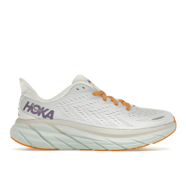Hoka One One ホカオネオネ レディース スニーカー  【Hoka One One Clifton 8 Blanc De Blanc Purple Seafoam (Women\u0027s)】  大きさ US_6(23.0珊) Blanc De Blanc/White