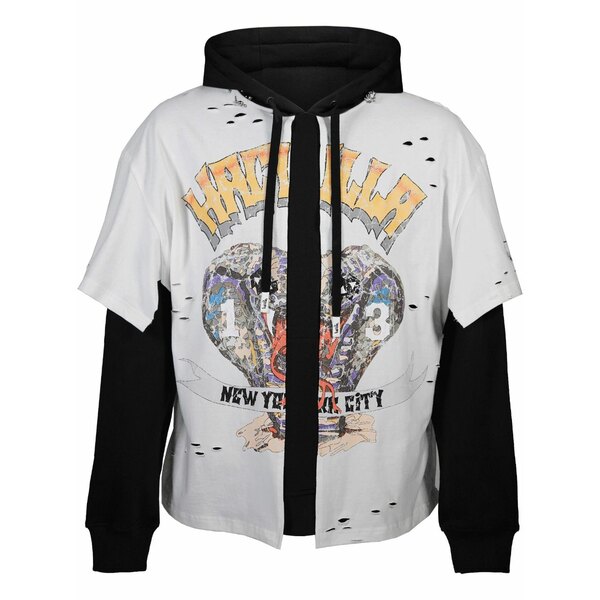 ハクーラ メンズ パーカー・スウェットシャツ アウター King cobra layered hoodie White｜asty 58,190円