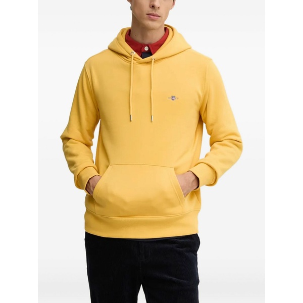ガント メンズ パーカー・スウェットシャツ アウター Drawstring pouch-pocket hoodie Yellow