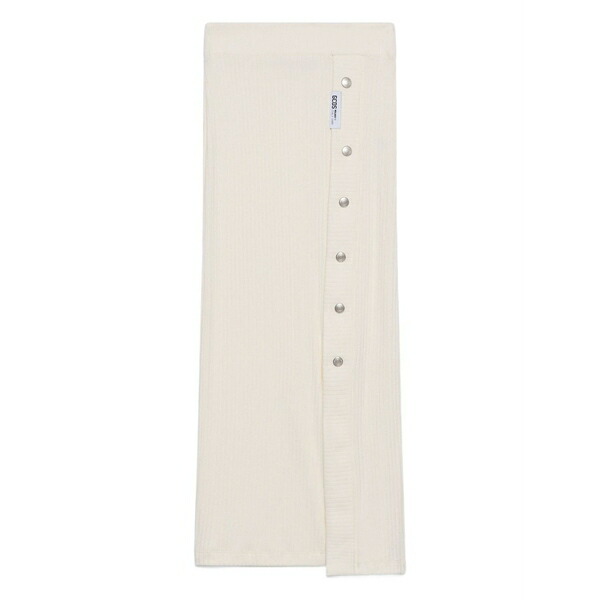ジーシーディーエス レディース スカート ボトムス Button ribbed skirt Neutrals｜asty