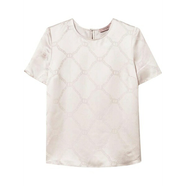 ツインセット レディース Tシャツ トップス Oval t-jacquard t-shirt White｜asty