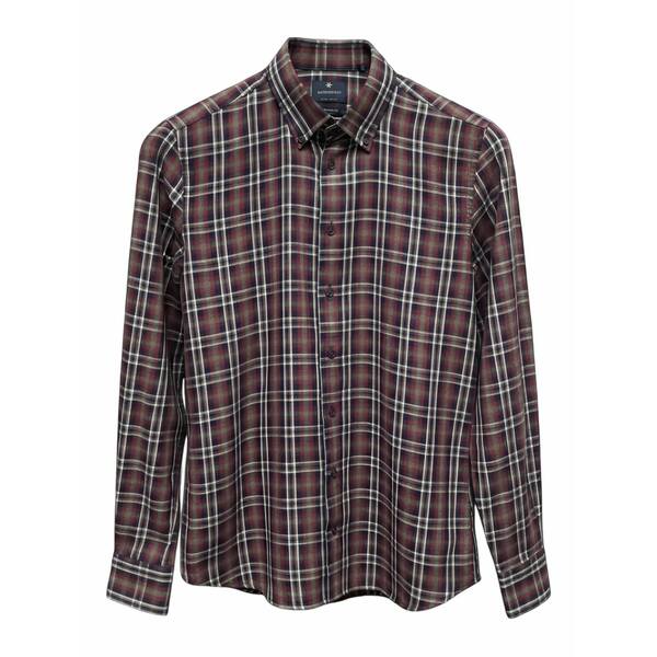 バストンチーノー メンズ ティーシャツ トップス Plaid-pattern buttoned shirt Blue カジュアルシャツ-メンズファッション-トップス