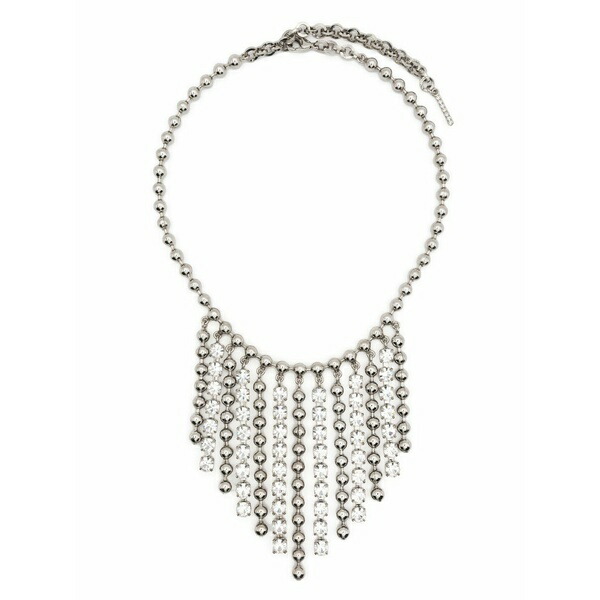 アレッサンドラ・リッチ レディース ネックレス・チョーカー・ペンダントトップ アクセサリー Crystal-embellished fringed necklace Silver｜asty