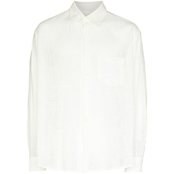 アワーレガシー メンズ シャツ トップス Button-front long-sleeve shirt White|asty