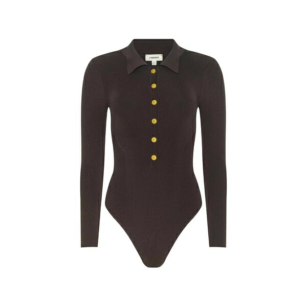 ラジャンス レディース スポーツシャツ トップス Buttoned polo top Brown
