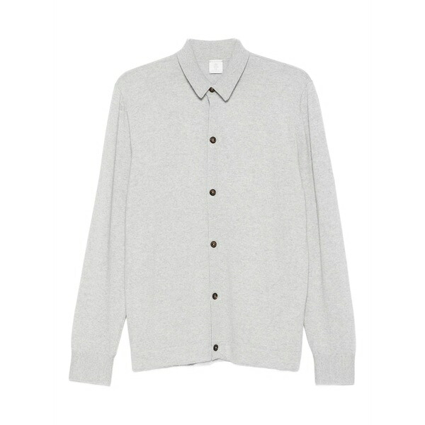 イレブンティ メンズ シャツ トップス Button-down wool shirt Grey｜asty