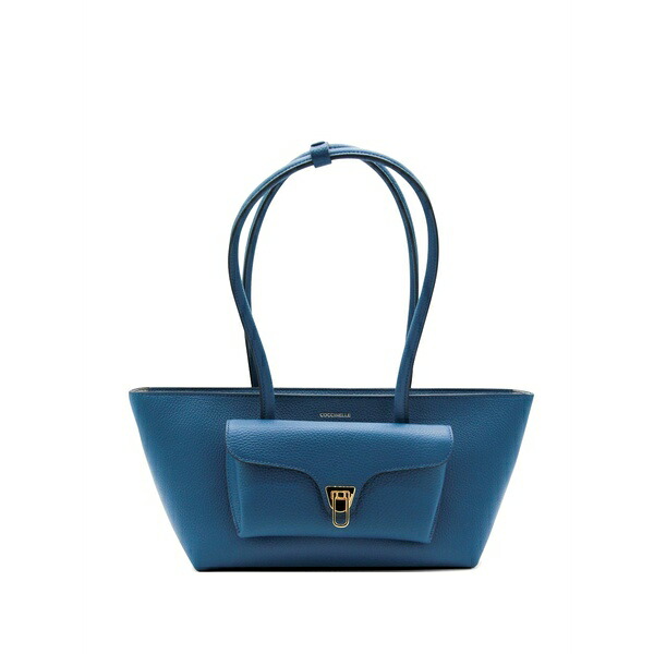 コチネレ レディース ショルダーバッグ バッグ Medium double beat leather shoulder bag Blue