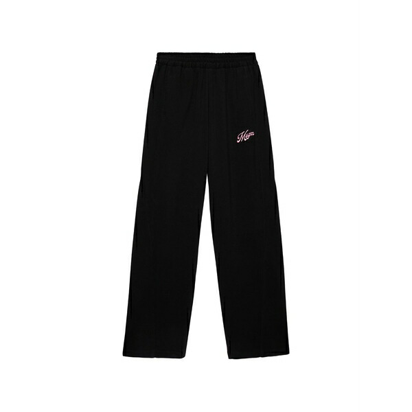 エムエスジイエム レディース カジュアルパンツ ボトムス Logo embroidered track pants Black|asty