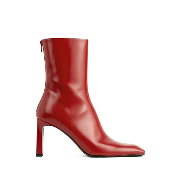 トーテム レディース ブーツ シューズ Glossy square-toe boots Red|asty