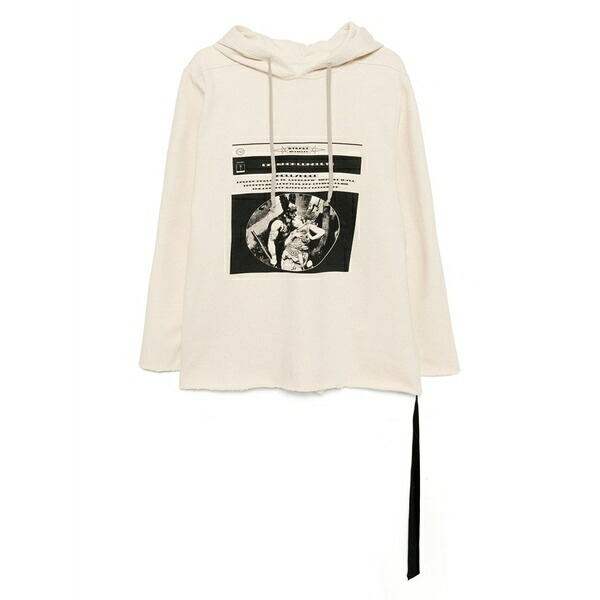 リックオウエンス レディース パーカー・スウェットシャツ アウター Graphic-print hoodie Neutrals