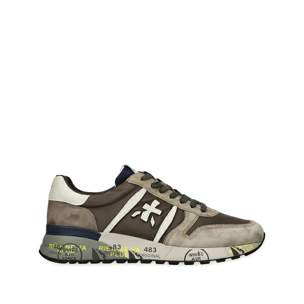 プレミアータ メンズ スニーカー シューズ  lander cross-detail suede sneakers Grey