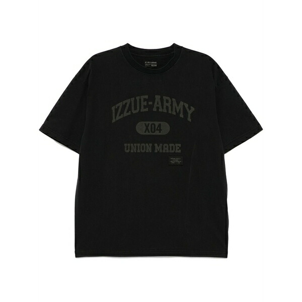 イズエ メンズ Tシャツ トップス Logo-print t-shirt Black｜asty