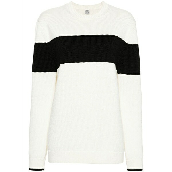 トーテム レディース ニット&セーター アウター Striped crew-neck jumper Neutrals｜asty