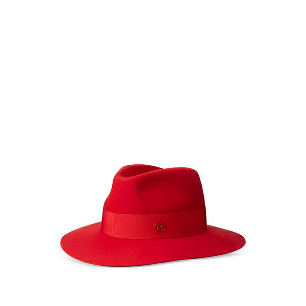 メゾンミッシェル  レディース かぶり笠 添え物 Henrietta ribbon-detailed hat Red