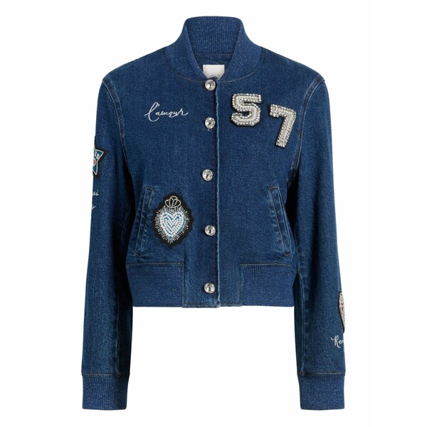 サンクアセプト レディース 上衣＆上衣 アウター Dominique embellished denim jacket Blue