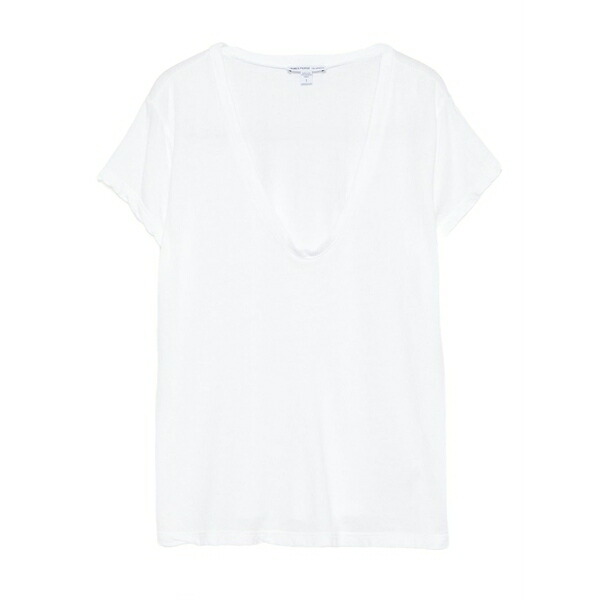 ジェームス 銭入れ レディース プルオーバー トップス V-neck t-shirt White