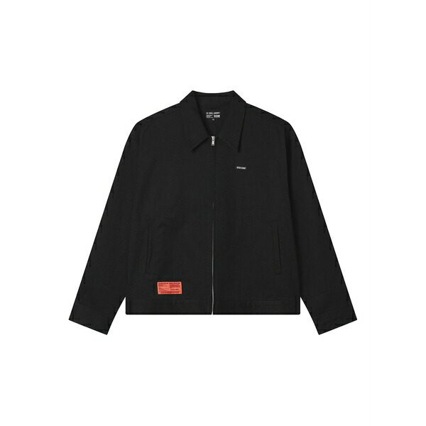 イズエ メンズ 上衣＆上衣 アウター Logo-plaque zip-front jacket Black