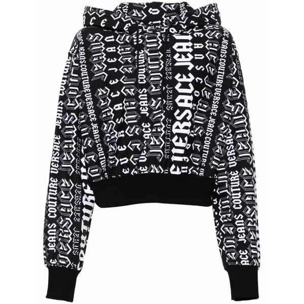 呼びりん探し回る レディース パーカー・スウェットシャツ アウター Logo-print cotton hoodie Black