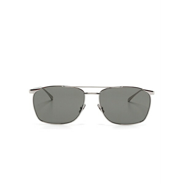サンローラン アイウェア メンズ サングラス・アイウェア アクセサリー Navigator-frame sunglasses Silver｜asty