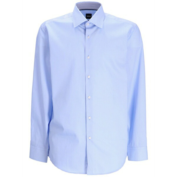 ボス メンズ シャツ トップス Slim-fit long-sleeve shirt Blue
