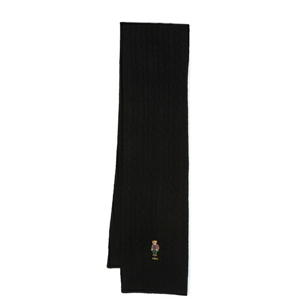 ラルフローレン メンズ えり巻き・袈裟・えり巻き 付属物 Polo bear cable-knit scarf Black