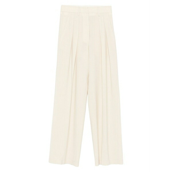 フォルテ フォルテ レディース カジュアルパンツ ボトムス Pleated wide-leg trousers Neutrals|asty