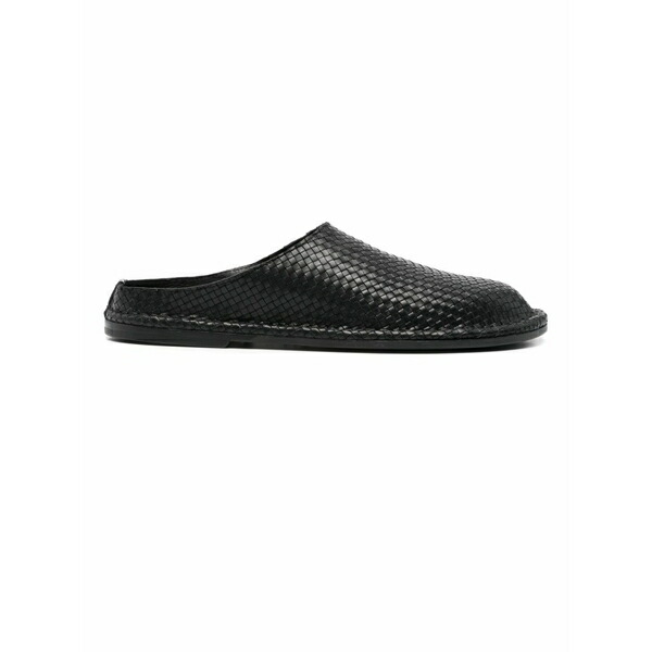 ブッテロ メンズ サンダル シューズ Woven-leather slippers Black｜asty