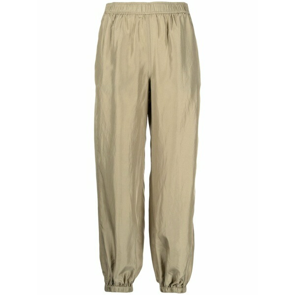 セミクチュール レディース 心地好いズボン下 ボトムス Elasticated-waist cropped trousers Green