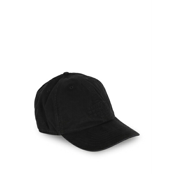 マルタンマルジェラ メンズ 帽子 アクセサリー Logo embroidered cap Black｜asty