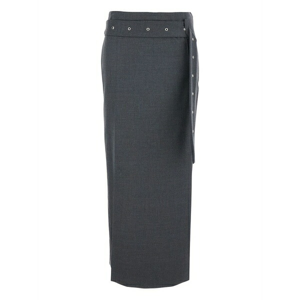 ロウ クラシック レディース スカート ボトムス Belted wrap skirt Grey|asty