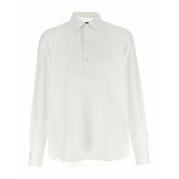 ゼニア メンズ ポロシャツ トップス Long-sleeve polo shirt White｜asty