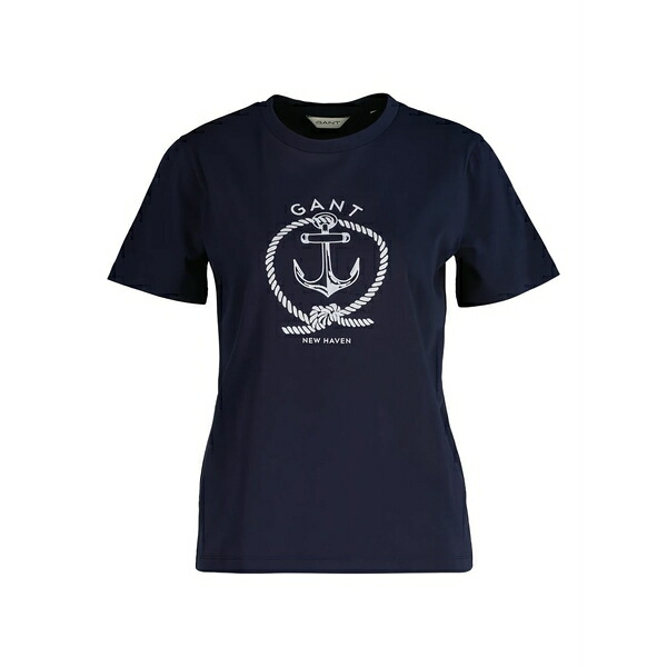 ガント レディース プルオーバー トップス Anchor-graphic t-shirt Blue