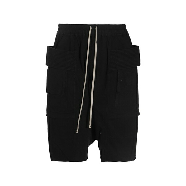 リックオウエンス メンズ カジュアルパンツ ボトムス Drawstring cargo shorts Black|asty