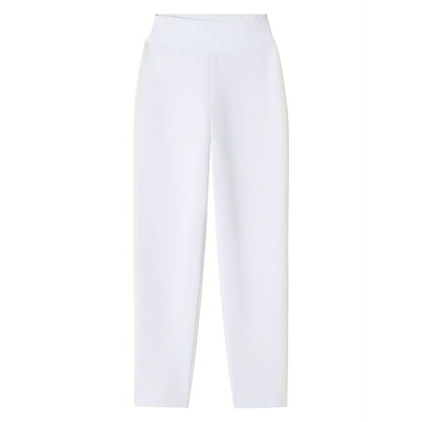 ランバン レディース カジュアルパンツ ボトムス Ribbed-waistband trousers White｜asty