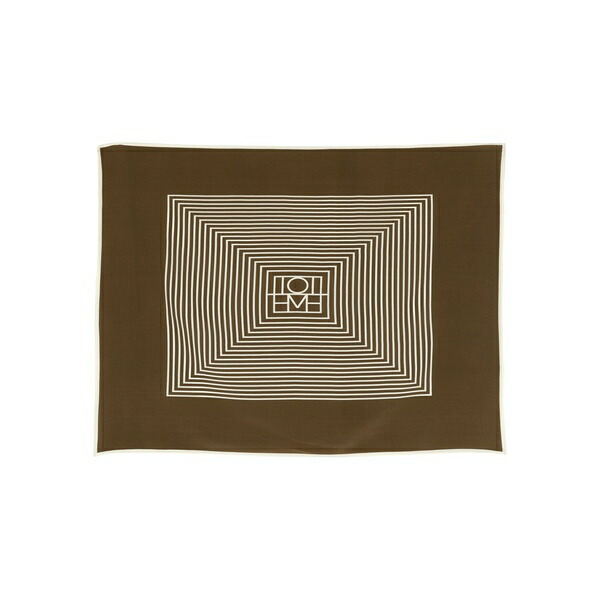 トーテム レディース マフラー・ストール・スカーフ アクセサリー Logo-print silk scarf Brown|asty