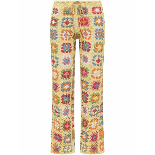 ミキシク レディース カジュアルパンツ ボトムス Embroidery trousers Yellow｜asty