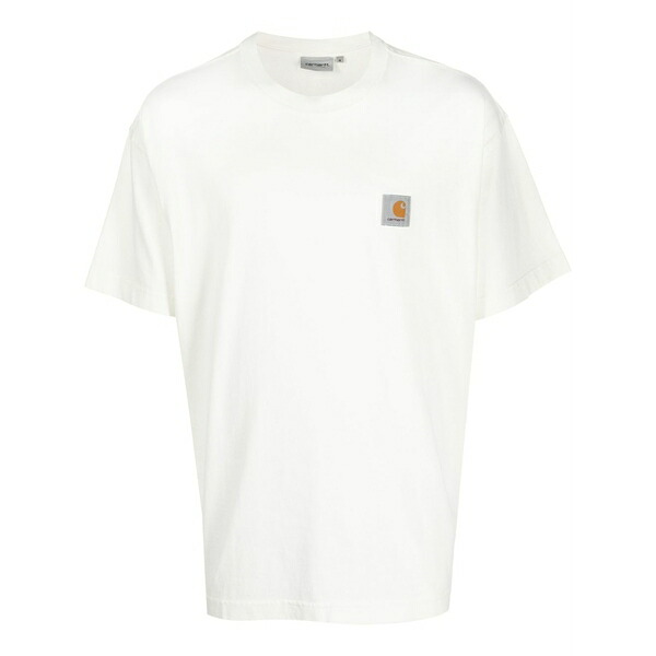 カーハート メンズ Tシャツ トップス Nelson logo-patch short-sleeve cotton t-shirt Neutrals｜asty