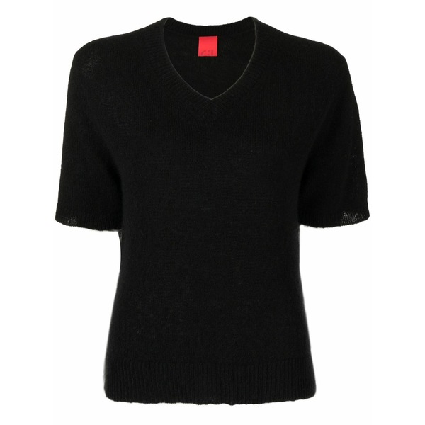 カシミア イン ラブ レディース Tシャツ トップス Miller fine-knit top Black|asty