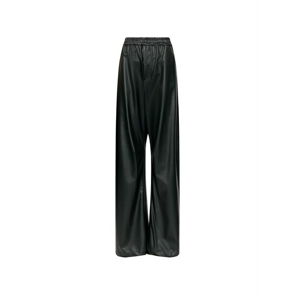 マルタンマルジェラ レディース カジュアルパンツ ボトムス Light pleather wide-leg trousers Black｜asty