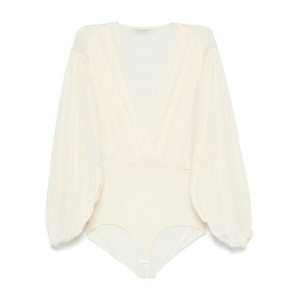 フィロソフィーデロレンゾセラフィーニ レディース シャツ トップス Pleated bodysuit Neutrals｜asty