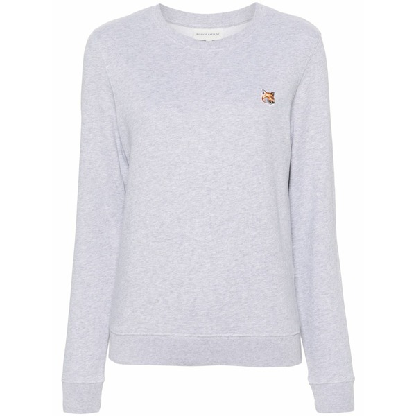 メゾン キツネ レディース ニット&セーター アウター Fox head cotton sweatshirt Grey|asty