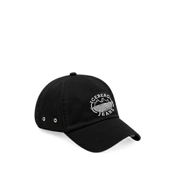 アイスバーグ メンズ 帽子 アクセサリー Logo-embroidered baseball cap Black｜asty